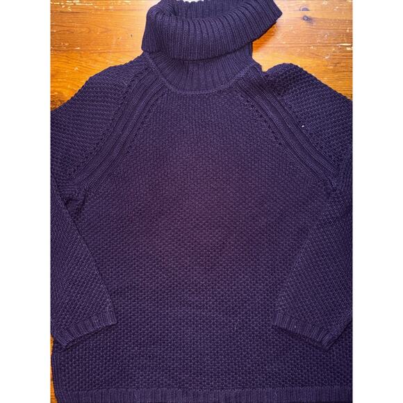 Talbots Sweaters - Talbots Sweater Womens Large Purple Cable Knit Lambswool Turtleneck NWT
